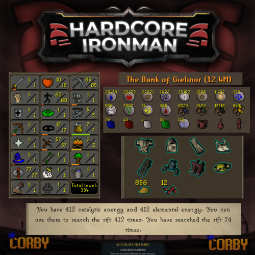 Hardcore Ironman | Skiller | NO EMAIL SET | 12m Bank | 85 Mining 77 Runecrafting 60 Agility 57 Crafting  | 0g47i2 1